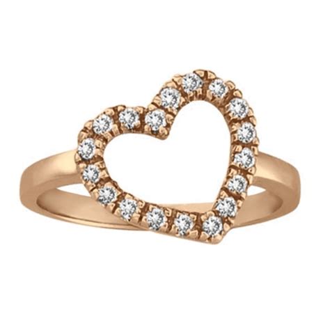 Heart Shaped Diamond Ring in 14k Rose Gold (0.25ct) - IR86