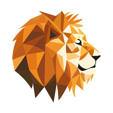 Premium Vector | Lion logo design abstract colorful polygon lion head calm lion with teeth