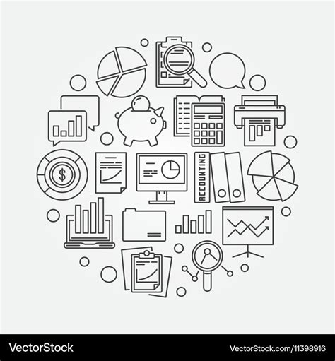 Financial accounting round symbol Royalty Free Vector Image