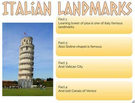 Latiana @ Pt England School: Italy Landmarks Facts