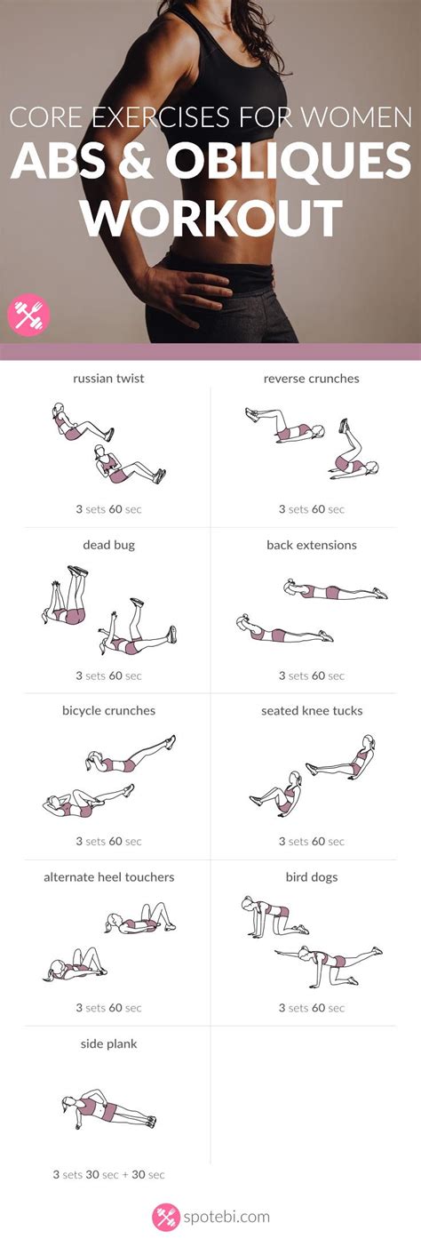 Work on your abs and obliques with these core exercises for women. A 30 minute waist cinching ...