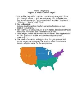 World Geography: Regions of North America Project Activity | TPT