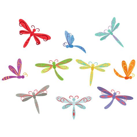 Dragonfly whimsical dragonflies set semi exclusive clip art set for ...