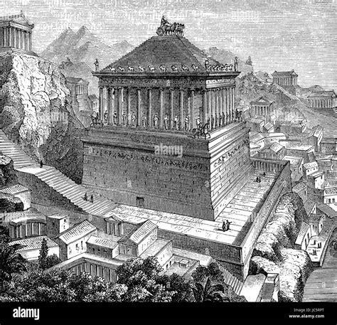 The Mausoleum at Halicarnassus or Tomb of Mausolus, Halicarnassus, present Bodrum, Turkey Stock ...