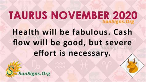 Taurus November 2020 Horoscope And Monthly Predictions