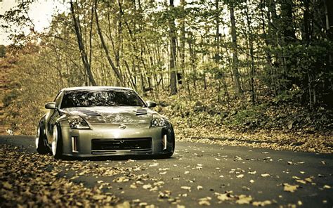 Free download | HD wallpaper: Nissan 350Z Slammed Leaves HD, cars ...