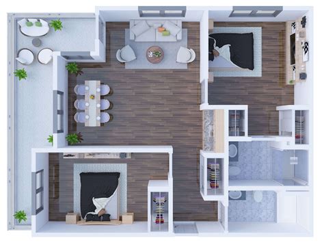 3D Floor Plan - Design / Rendering - Samples / Examples - The 2D3D ...