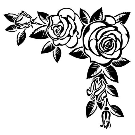 Rose Flower Border Clipart Black And White | Images and Photos finder