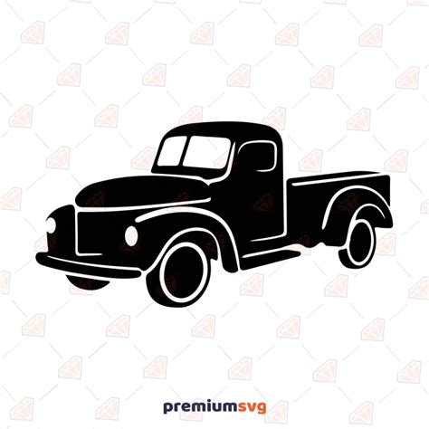 Vintage Truck Silhouette SVG Cut File | PremiumSVG