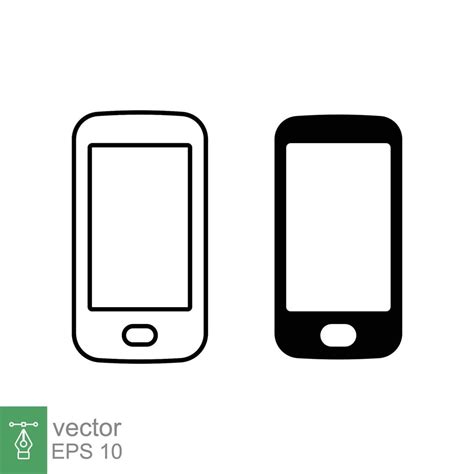 Smartphone icon. Simple outline and solid style. Phone, cell, smart ...