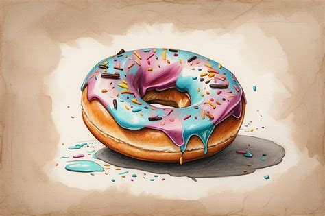 Frosted Sprinkled Donut Art Print Free Stock Photo - Public Domain Pictures