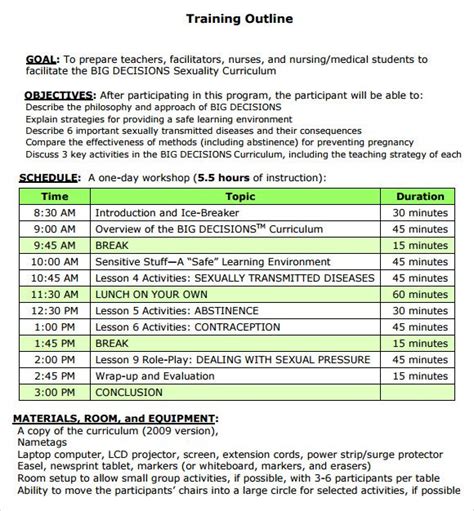 Training Outline Template - 9+ Download Free Documents in PDF , Word ...