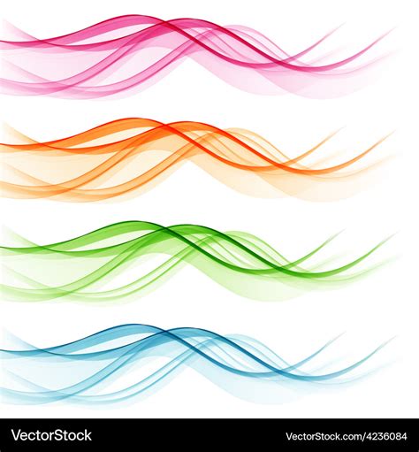 Set of abstract color wavy lines Royalty Free Vector Image