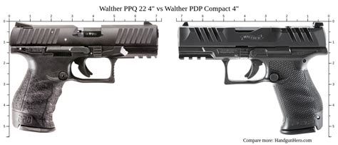 Walther PPQ 22 4" vs Walther PDP Compact 4" size comparison | Handgun Hero