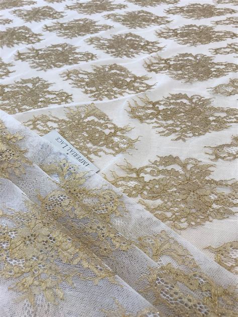 Gold lace fabric - Chantilly lace - lace fabric from Imperiallace.com