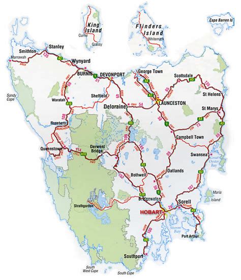 Road Maps Tasmania TAS