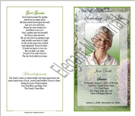 Sample Funeral Program | Memorial Booklet Samples | Funeral Programs - Elegant Memorials