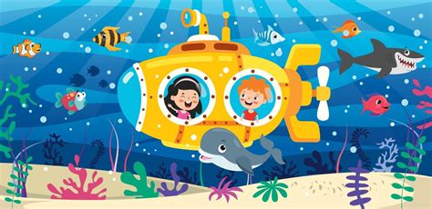 Cartoon Submarine Under The Sea 2405384 Vector Art at Vecteezy