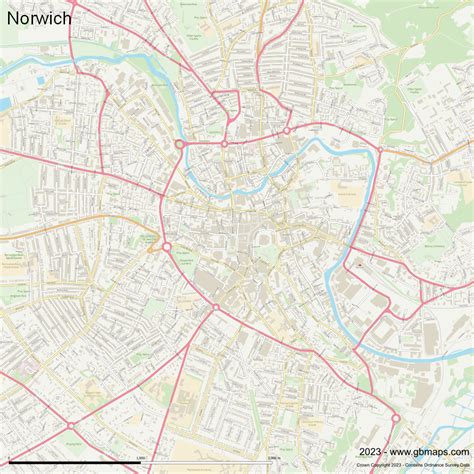 Norwich Vector Street Map