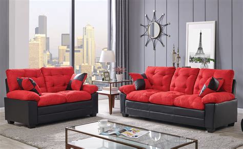 Red And Black Living Room Furniture Sets | Baci Living Room