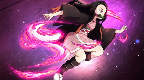 Nezuko Kamado Purple Background HD Demon Slayer Kimetsu no Yaiba ...