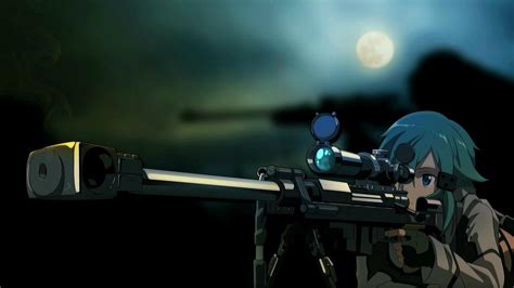 Anime Girls, Sword Art Online, Asada Shino, Sniper Rifles wallpaper ...