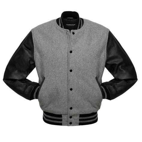 Black Leather Sleeves Varsity Jacket's For Men's Fashion