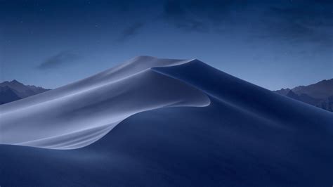 macOS Mojave Wallpaper 4K, Moon light, Sand Dunes