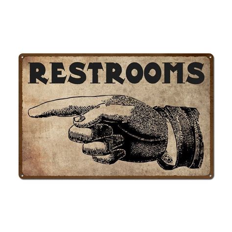 Restaurant Bathroom Signs Vintage Pointing Hand Restr - vrogue.co