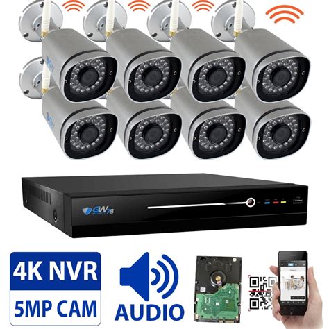 5-Megapixel Video & Audio Wireless Security Camera System 8CH 4K NVR with 8 x 5MP HD 1920P WiFi ...