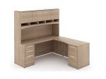 L Shaped Desk with Hutch and Drawers - PL Laminate