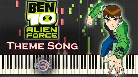 Ben 10 Alien Force Theme Song Piano Cover / Synthesia Tutorial - YouTube