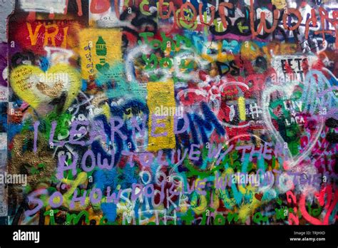 John Lennon Graffiti Wall, Prague Stock Photo - Alamy