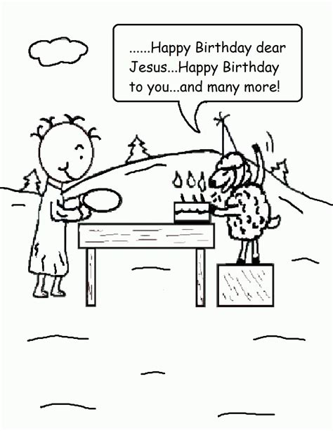 Happy Birthday Jesus Coloring Page - Coloring Home