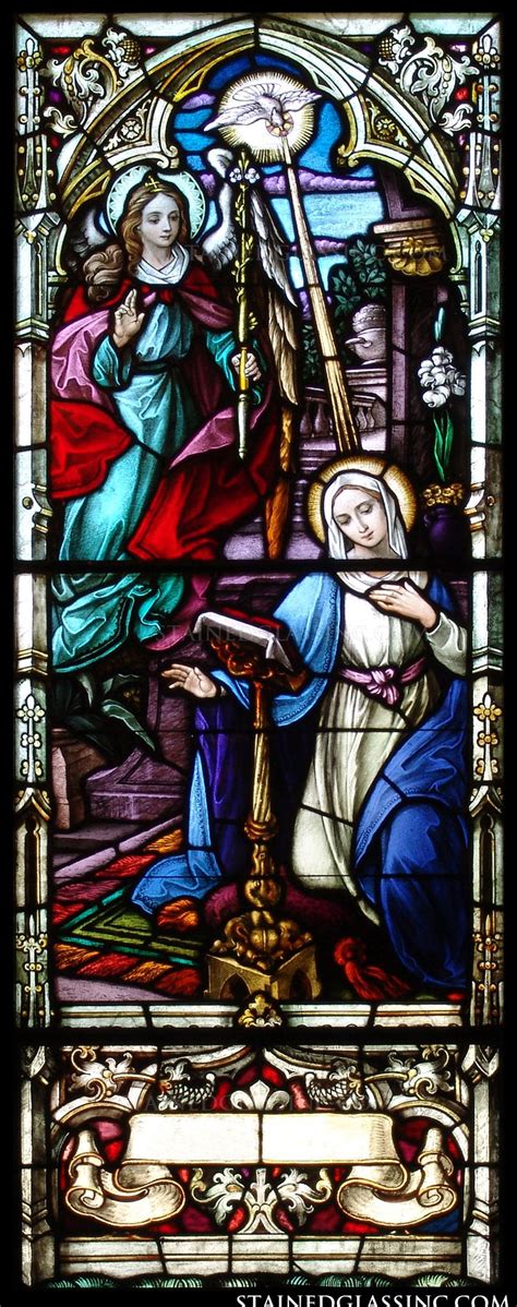 "Beautiful Annunciation" Religious Stained Glass Window