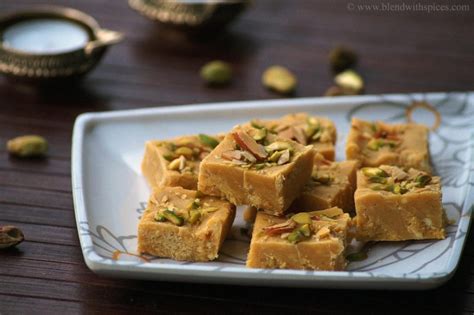 Besan Condensed Milk Burfi Recipe - Easy Milkmaid Recipes