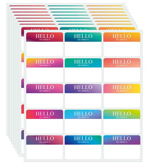 Buy 345 Pcs Name Tags Rainbow Sticker, Hello My Name is Stickers 15 Color, Hello My Name is Name ...