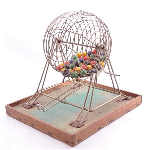 Vintage Wire Bingo Cage with Balls