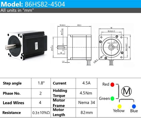 Stepper motor - Nema 34 - 4.5Nm - Isac Advanced Robotics