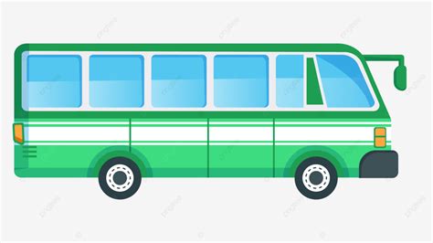 Flat Bus Clipart, Bus, Clipart, Illustration PNG and Vector with ...