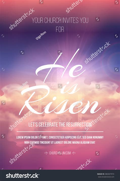 He Risen Vector Easter Religious Poster Stock Vector (Royalty Free) 380307973 | Shutterstock