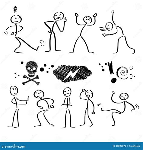 Stick Figures, Emotions Royalty Free Stock Image - Image: 35229076