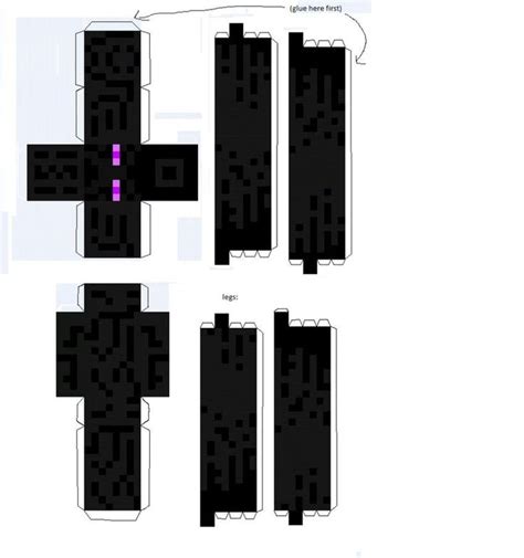 minecraft paper cutouts | Papercraft - Minecraft Enderman Template by ...