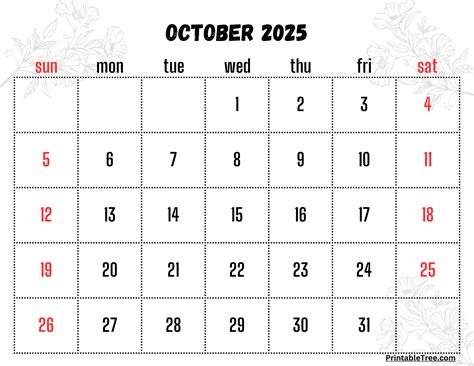 Calendar 2025 Of October - cyndy sissie