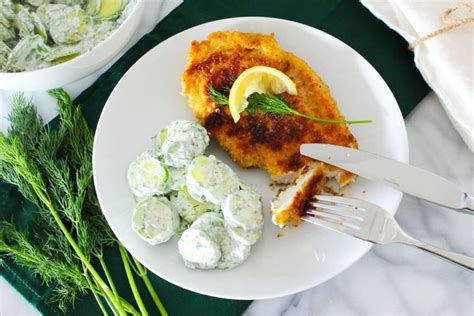 Chicken Schnitzel with German Cucumber Salad - #foodbyjonister