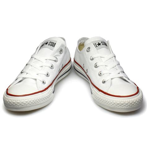 Converse All Star Lo White Canvas Trainers Sneakers Shoes Mens Womens ...