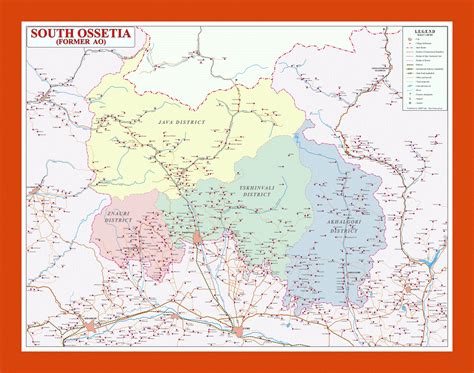 Political and administrative map of South Ossetia | Maps of South Ossetia | Maps of Asia | GIF ...