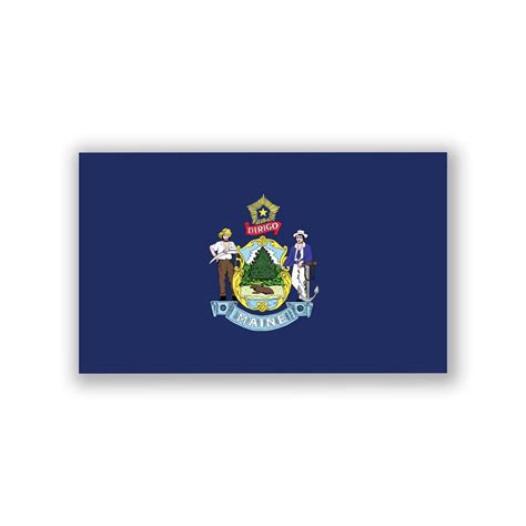 Maine State Flag Decal Stickers Official Flag of Maine Stickers 5 ...