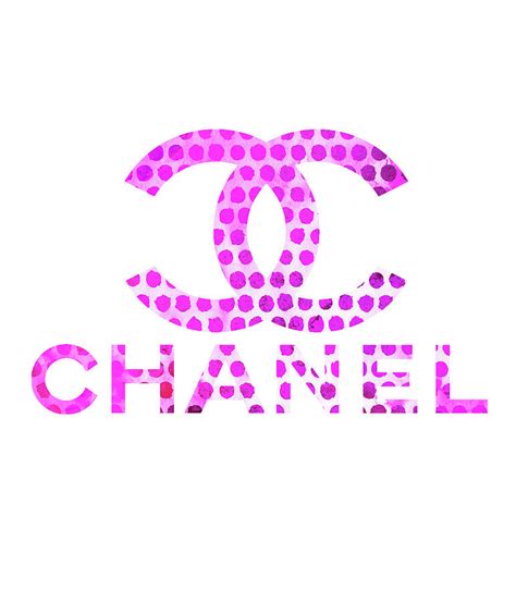 Chanel Logo Pink Points Painting by Del Art