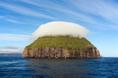 The Cloud Covered Island Of Litla Dimun, The Largest Uninhabited Faroe ...